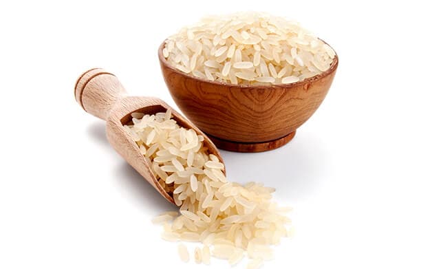 Long-grain rice prepared for a meal